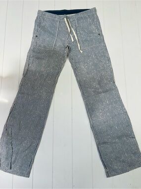 Michael Stars Stripe Striped 100% Linen Wide Leg Drawstring Pants XS